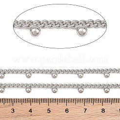 Catena a maglie larghe in acciaio inox 304 con perlina rotonda&nbsp;SA-CBA23D8-04P