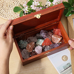 Rechteckige Aufbewahrungsboxen aus Holz für Schmucksets mit aufklappbarem&nbsp;CON-WH0123-12