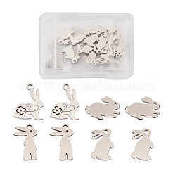 32 Stück 4 Stile 304 Edelstahl Hasenanhänger&nbsp;STAS-TA0002-13P