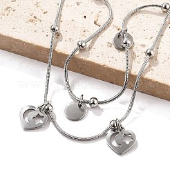 Mehrreihige Armbänder aus 304 Edelstahl&nbsp;BJEW-Q038-08P