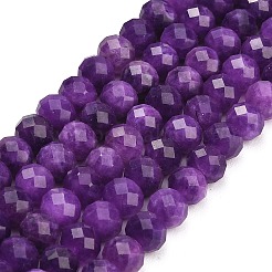 Fili di perle sfaccettate di giada bianca naturale tinta&nbsp;GG-CBAE966-01B-T