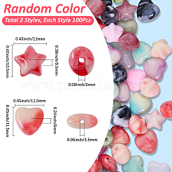 200pcs 2 Arten undurchsichtige Acrylperlen&nbsp;OACR-SP0002-11