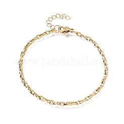 Bracciali a catena a maglie ovali intrecciate in acciaio inossidabile 304 da 3 mm per uomo e donna&nbsp;SA-CBAB767-17A-G