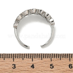 Anillos abiertos de latón con micro pavé de circonita cúbica&nbsp;RJEW-C163-14P