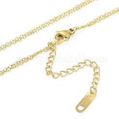 Placcatura ionica (ip) 304 acciaio inossidabile doppio strato cuore e farfalla collane pendenti per le donne&nbsp;NJEW-K276-10G