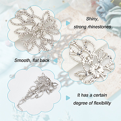 2 Stück Gliederarmband mit Kristall-Strass und Blume&nbsp;BJEW-FG0001-02