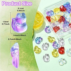 50pcs 5 Farben transparente sprühlackierte Glasanhänger&nbsp;GLAA-YW0003-94