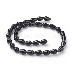 Natürliche schwarze Onyxperlenstränge der Güteklasse A&nbsp;G-G731-06-12x8mm-01