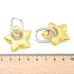 Orecchini a cerchio in ottone con stella da donna&nbsp;EJEW-U057-06C-03GP