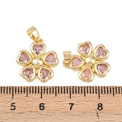 Pendentifs avec zircon cubiques à micro-pavés en laiton&nbsp;KK-C248-08G