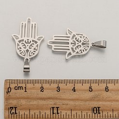 Ciondoli in acciaio inossidabile 304 mano di hamsa/mano di fatima/mano di miriam anti-ossidazione&nbsp;X-STAS-F016-18P