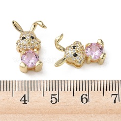 Messing Micro Pavé Anhänger mit Zirkonia in gemischter Farbe&nbsp;KK-A299-07G
