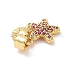 Breloques en laiton avec zircone cubique de micro pave&nbsp;KK-G444-02G-02