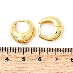 Micro ottone spianare zirconi orecchini pendenti&nbsp;EJEW-L305-09G-02