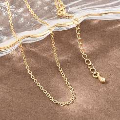 Collares de cadena de cable de latón de 1.7 mm para mujer&nbsp;NJEW-Q351-03G