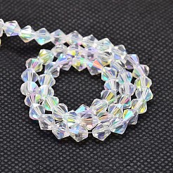 Nachzuahmen österreichische Kristall galvanisieren bicone Glasperlenstränge&nbsp;GLAA-F029-6x6mm-A01