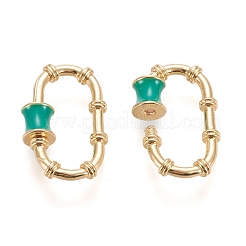 Messing Emaille Schraube Karabiner Schloss Charms&nbsp;KK-L006-002G