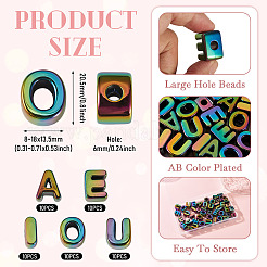 50 pièces 5 styles placage uv perles acryliques opaques&nbsp;PACR-TA0001-31E