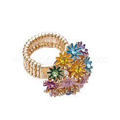 Blumenlegierung mit Strass-Emaille-Fingerringen für Frauen&nbsp;FS-WG3A5AD-01