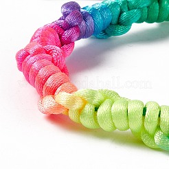 Buntes geflochtenes Kordelarmband aus Polyester&nbsp;BJEW-B065-05