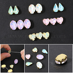 60 Stück 6 Stile Zinklegierung Strass zum Aufnähen Strasse&nbsp;FIND-CY0001-07