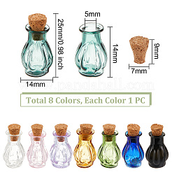 8 Stück Miniatur-Glasflaschen in 8 Farben&nbsp;GLAA-PH0002-58