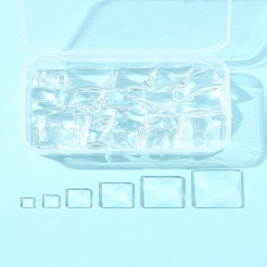 48 Stück 6 Stile transparente quadratische Glascabochons&nbsp;GGLA-FS0001-06