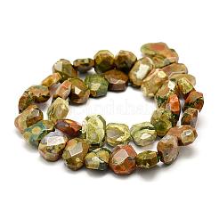 Chapelets de perles en jaspe de rhyolite naturelle&nbsp;G-F479-07