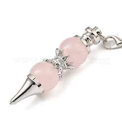 Natürliche spitze Wünschelpendel aus Rosenquarz&nbsp;G-K338-29P-08