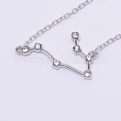 Halskette aus Strassanhängern aus Aluminium&nbsp;NJEW-WH0007-02E