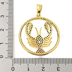 Vrais pendentifs en laiton plaqué 18k or véritable micro pavé zircone cubique&nbsp;KK-R159-37G