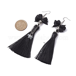 Halloween-Ohrringe mit Anhängern aus Legierung und Polyester&nbsp;EJEW-JE05971