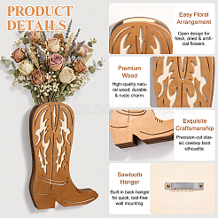 Vases en bois en forme de botte de cowboy&nbsp;AJEW-WH0886-71