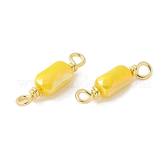 Dijes de conector rectangular facetado de vidrio galvanizado&nbsp;KK-C097-05G-01