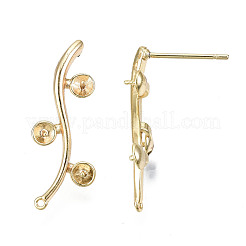 Fornituras de aretes de latón&nbsp;KK-T062-66G-B-NF