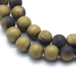 Galvanisierte natürliche druzy Achat Perlenstränge&nbsp;G-E502-06A