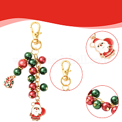 6 pendentif décoratif en alliage émaillé de Noël&nbsp;HJEW-SP0001-31