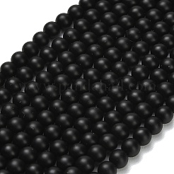 Hilos de cuentas de ónix negro natural (teñido y calentado)&nbsp;G-Z024-01B-6mm