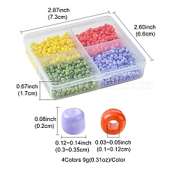 800 Stück 4 Stile gemischte Stile runde Glasperlen&nbsp;SEED-FS0001-18A