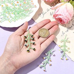 10 Farbe: handgefertigte Blumenanhänger aus Glasperlen&nbsp;PALLOY-CJ00092