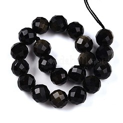 Natürliche goldenen Glanz Obsidian Perlen Stränge&nbsp;G-S345-10mm-20