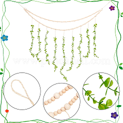 Decorazioni da parete in foglie di eucalipto artificiale di plastica&nbsp;AJEW-WH0752-173