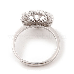 925 Ringfassung aus Sterlingsilber mit Mikropavé und Zirkonia-Design und Perlensitz&nbsp;STER-B003-12P