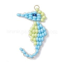 4 ciondolo a forma di cavalluccio marino con perline di vetro&nbsp;PALLOY-MZ01138