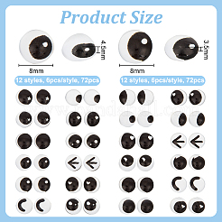 144 Stück 24 Stil Glaspuppenaugen Cabochons&nbsp;DIY-OC0011-83A