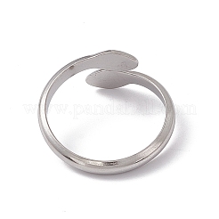 Bague ouverte en acier inoxydable 304 anti-ternissement à double serpent pour femme&nbsp;RJEW-C045-14P