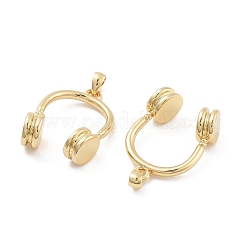 Pendentifs en laiton plaqués pour support de casque&nbsp;KK-G512-16G