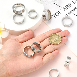 16 stücke 8 stile 201 edelstahl geriffelte finger ring einstellungen&nbsp;STAS-SC0010-57