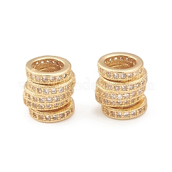 Messing Mikro ebnen Zirkonia European Beads&nbsp;KK-I698-01G