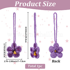 1 Stück Blumenanhänger aus Polyester&nbsp;HJEW-SC0003-02C
